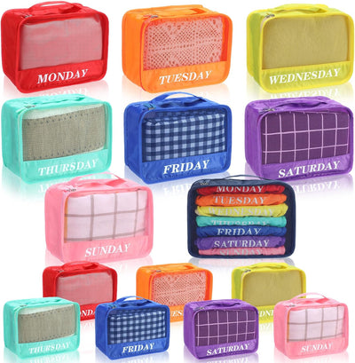 Cubos equipaje semanales 9x7x3pulg arco iris 15