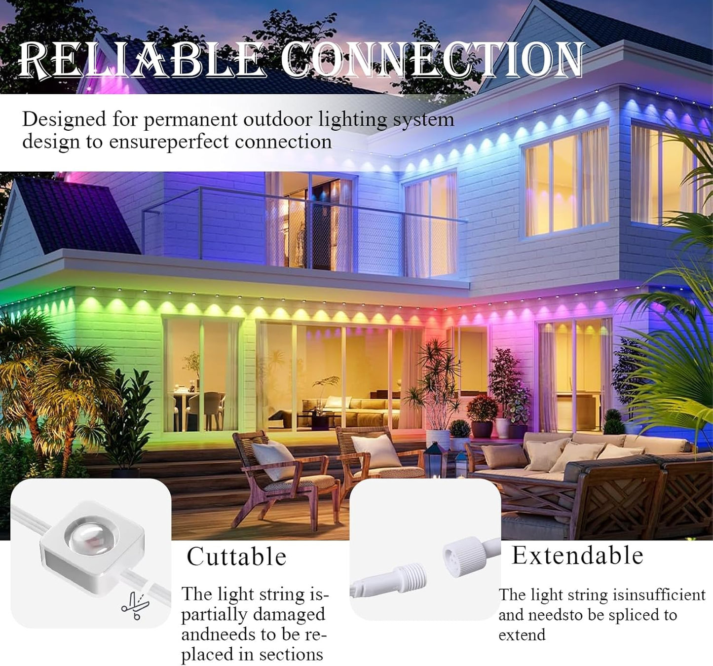 Conector impermeable 3 pines para luces Govee H706A H705A