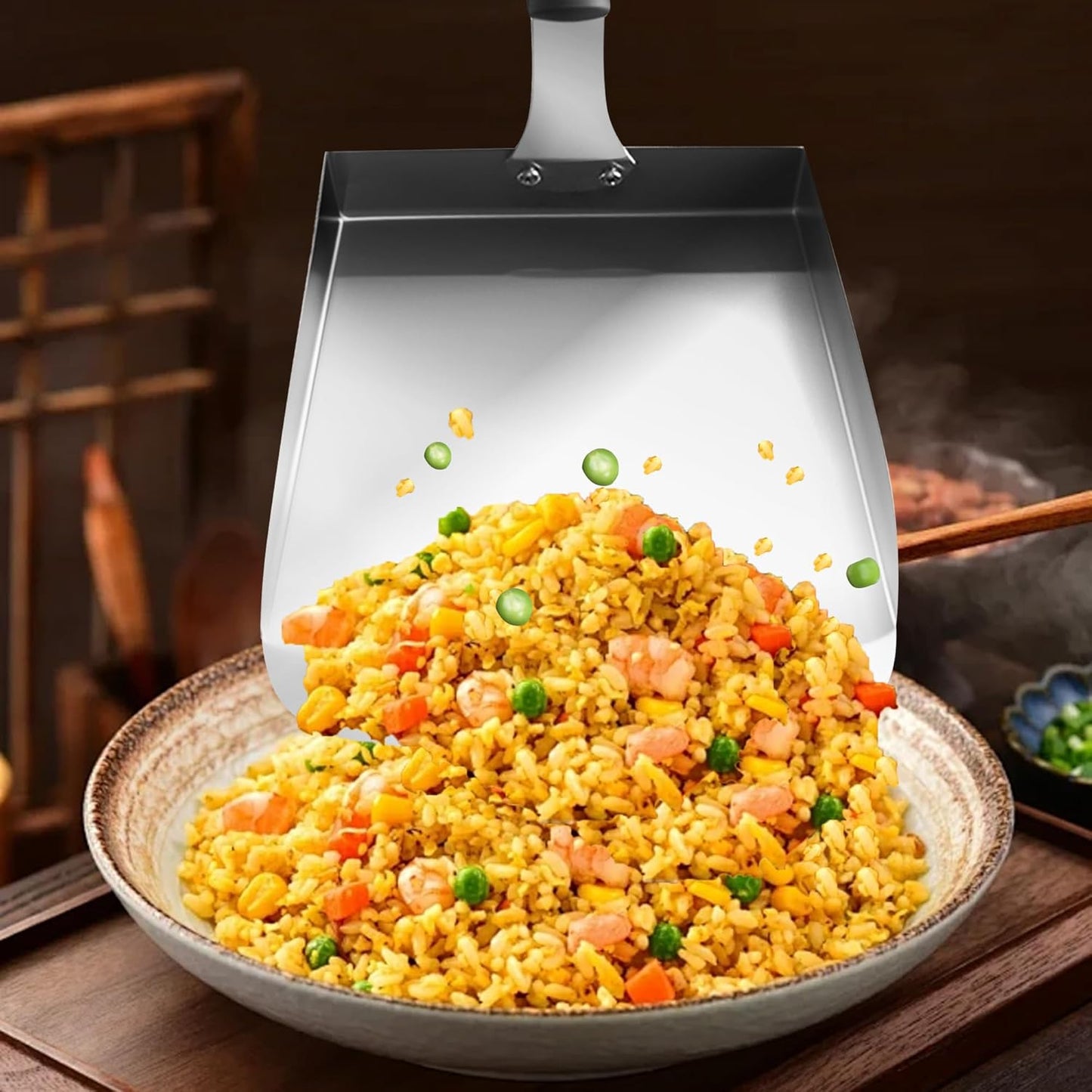 Espátula de acero inoxidable para griddle y hibachi de 7.5"
