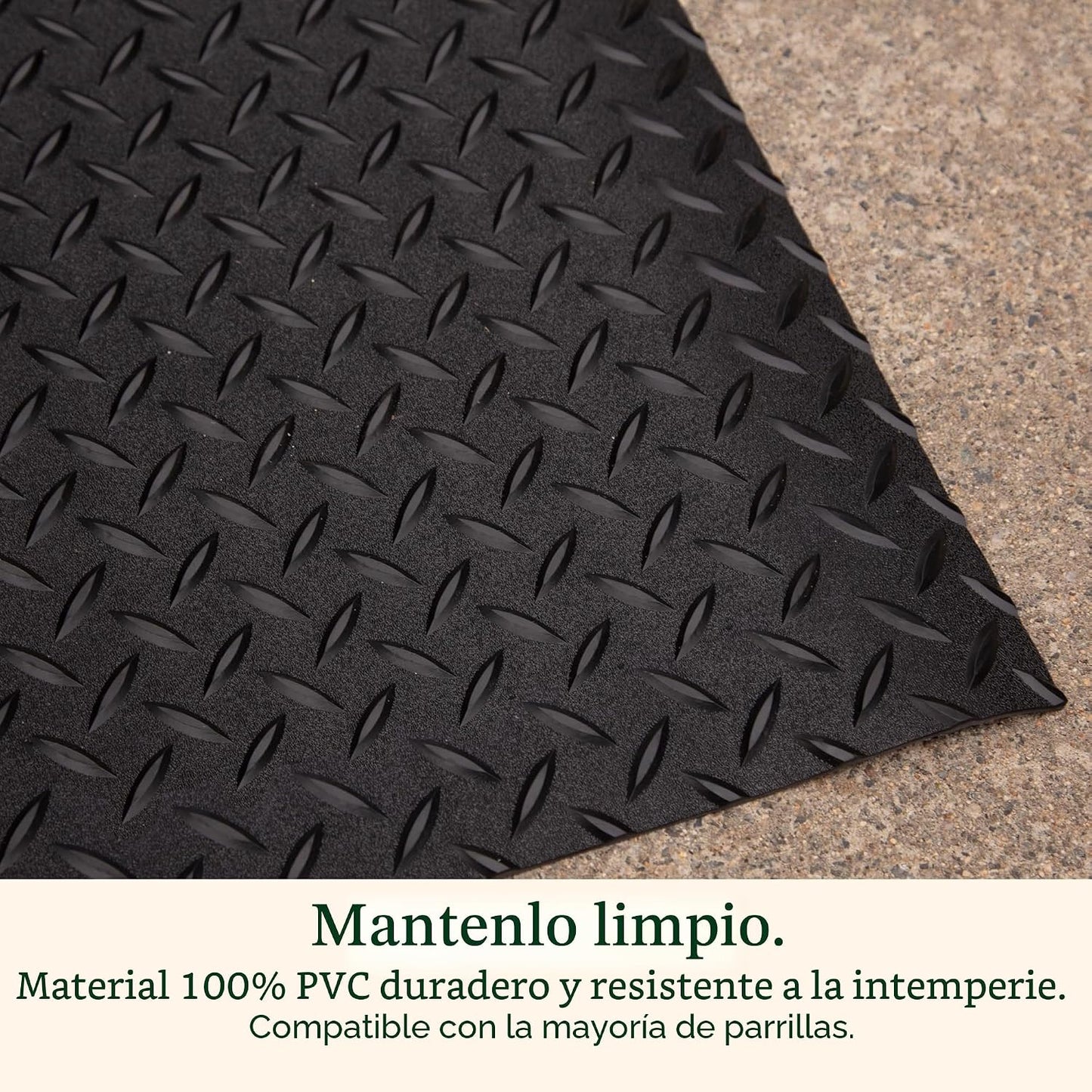 Tapete antideslizante para terraza parrilla 65x36pulg