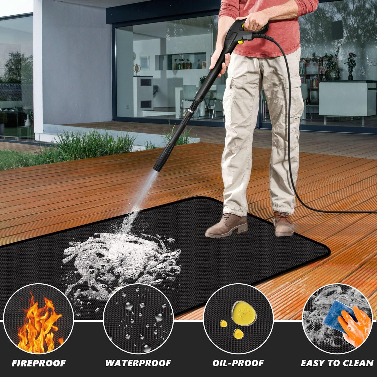 Alfombrillas parrilla 60x40pulg impermeable ignífuga doble cara