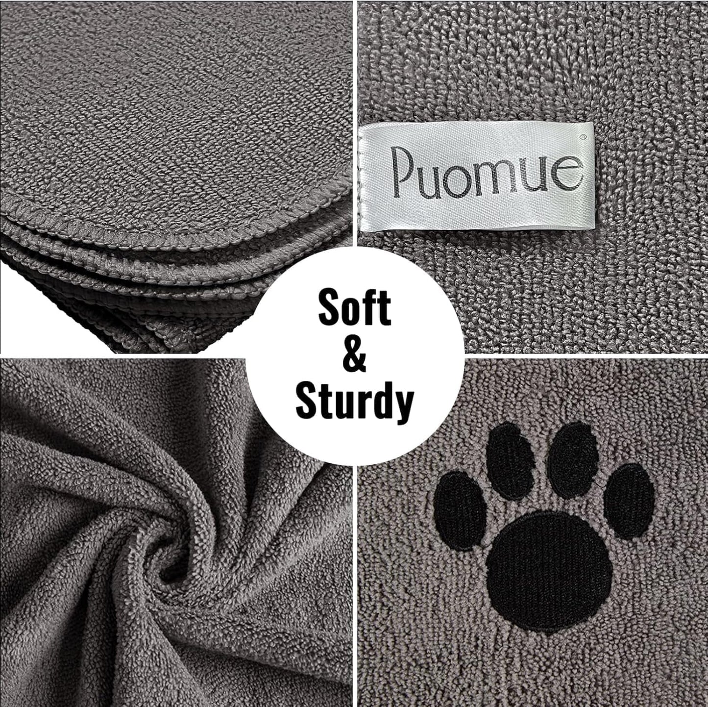 Toalla microfibra para secar perros 101.6x59.9cm gris