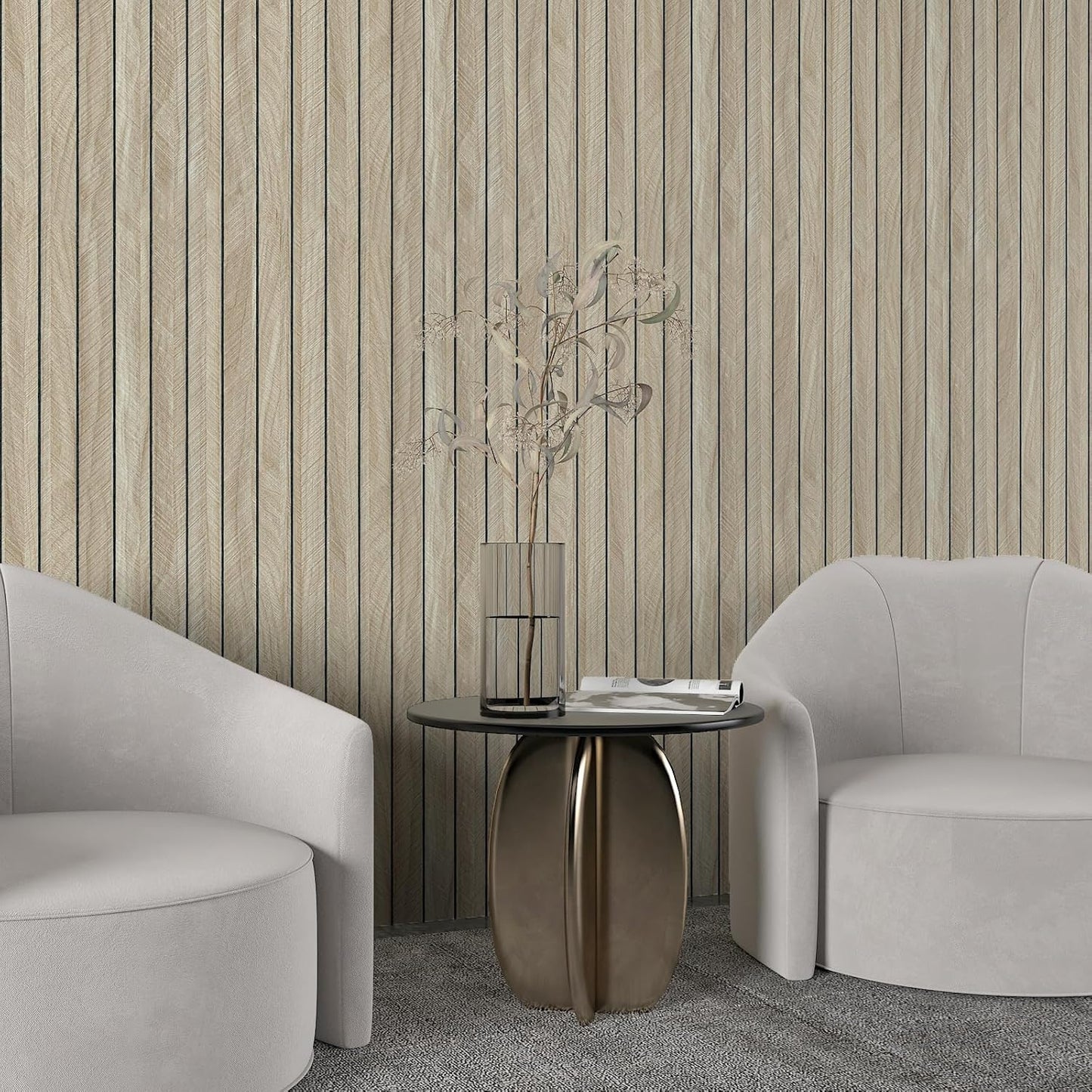 Panel pared espiga 12x79pulg espuma 3D madera roble