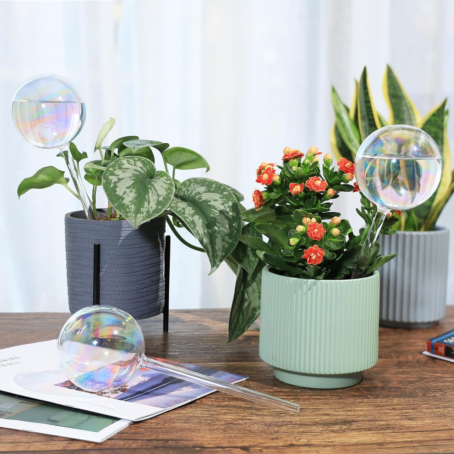 Globos riego automático 13oz vidrio iridiscente