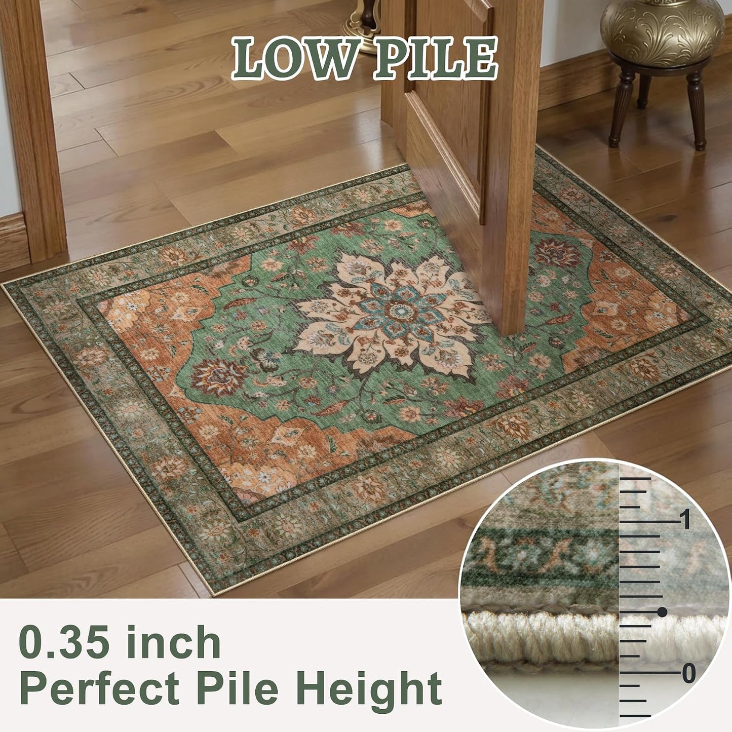 Alfombra puerta interior vintage antideslizante 2x3