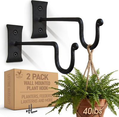 Ganchos para plantas colgantes 7.5pulg negro no oxidan