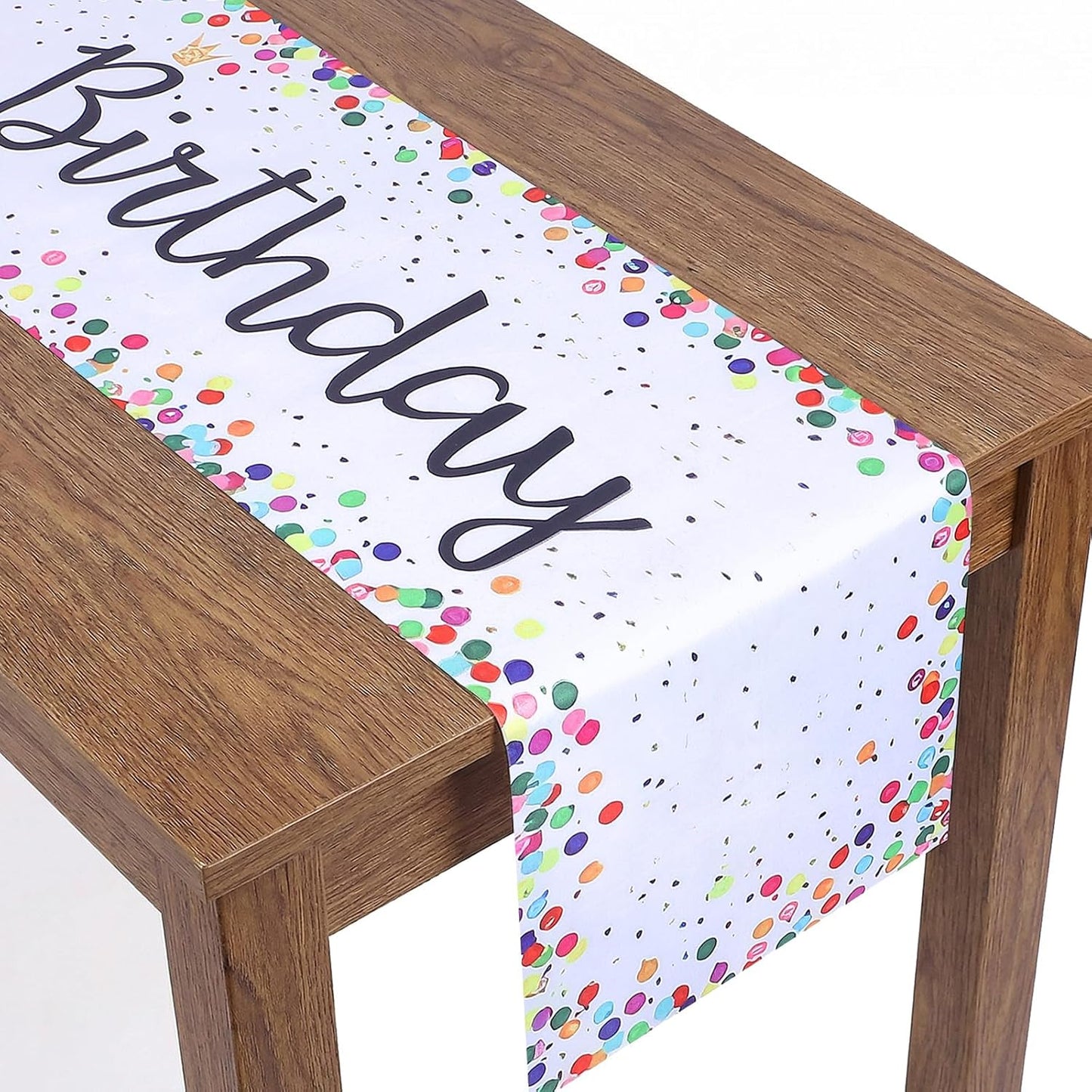 Camino mesa cumpleaños beige 13x72pulg lunares decoración hogar