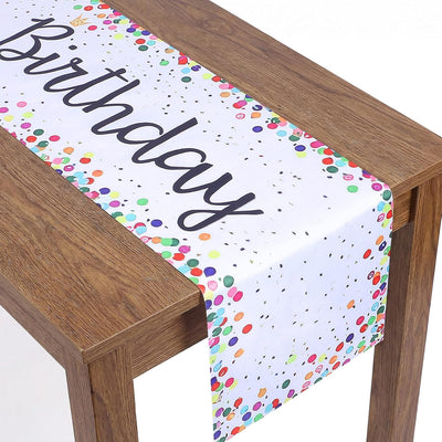 Camino mesa cumpleaños beige 13x72pulg lunares decoración hogar