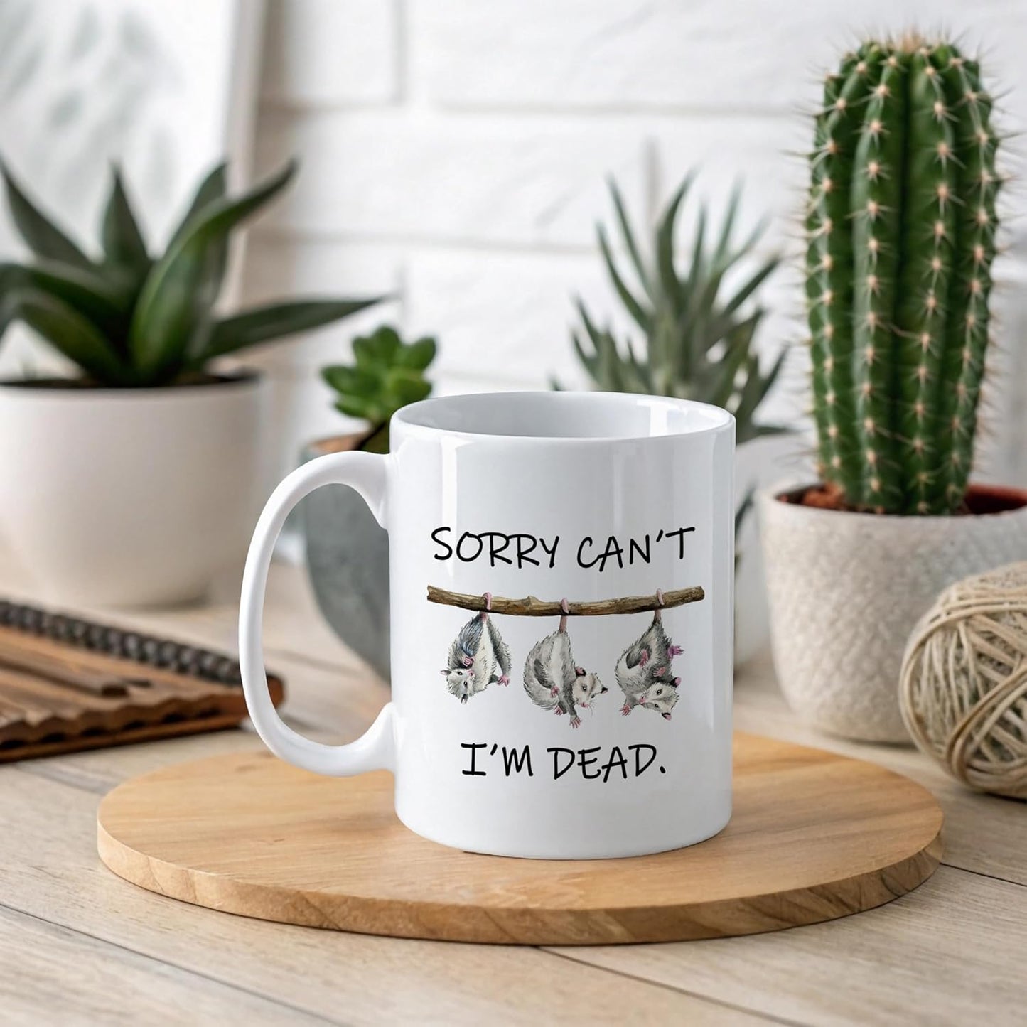 Tazas de café divertidas con temática de zarigüeyas para regalar