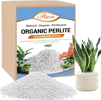 Perlita orgánica 10qt para plantas enmienda suelo drenaje
