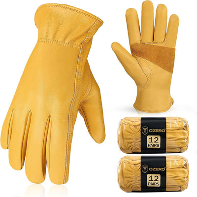 Guantes cuero jardinería palma reforzada