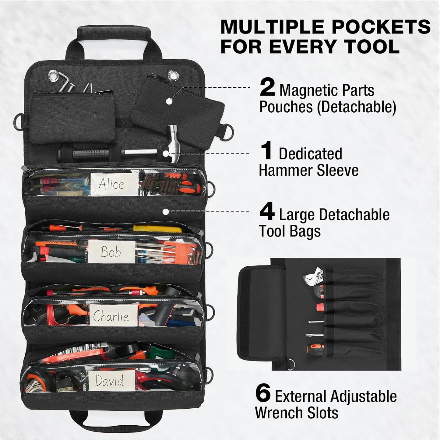 Bolsa herramientas enrollable 27x14pulg organizador