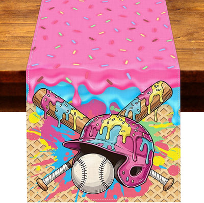 Decoración fiesta béisbol helado camino mesa niños verano