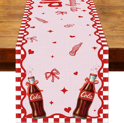 Camino mesa lazo rojo Soda Cola decoración fiesta