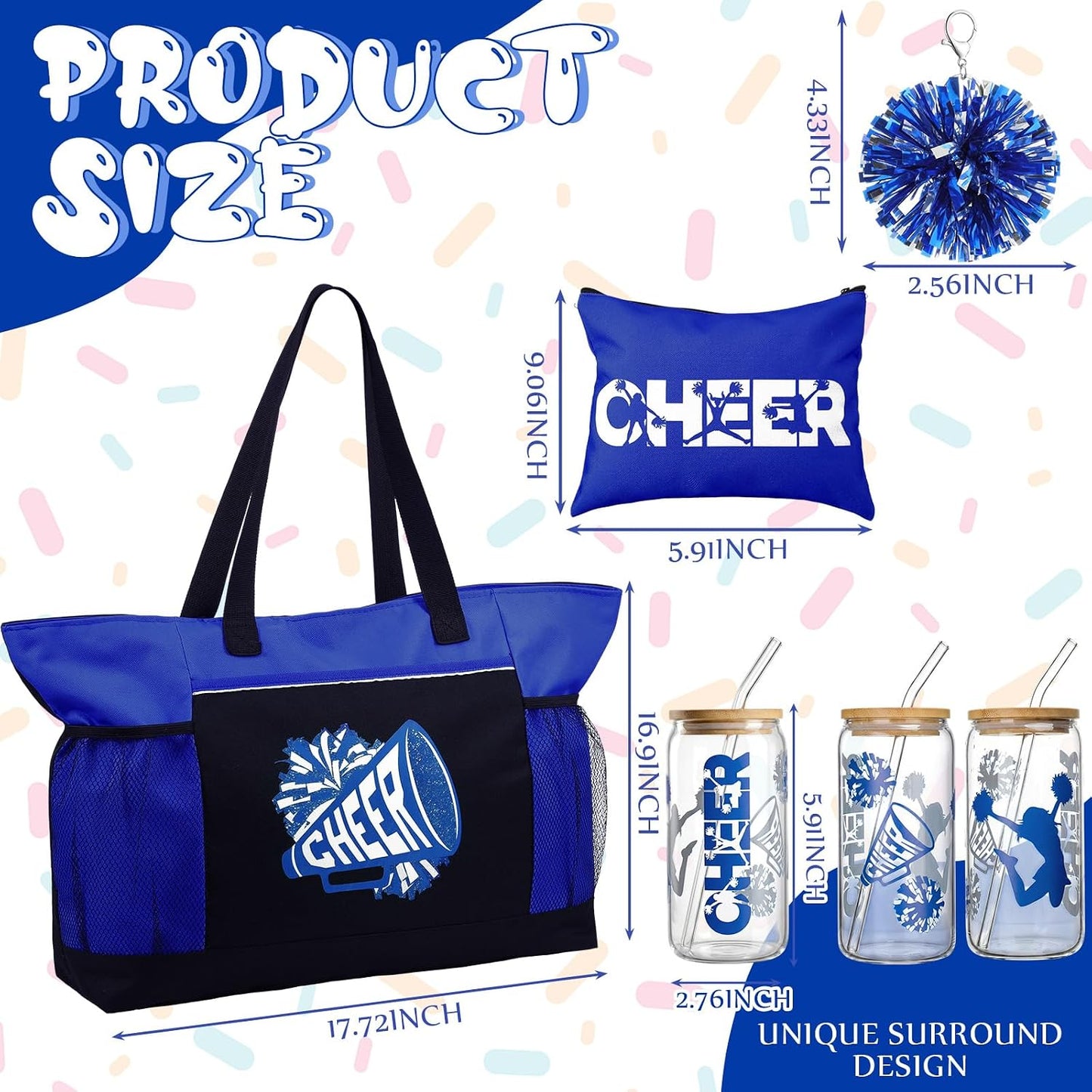 Set 4 Pzas Bolsa Tote Vaso 20oz Maquillaje Llavero