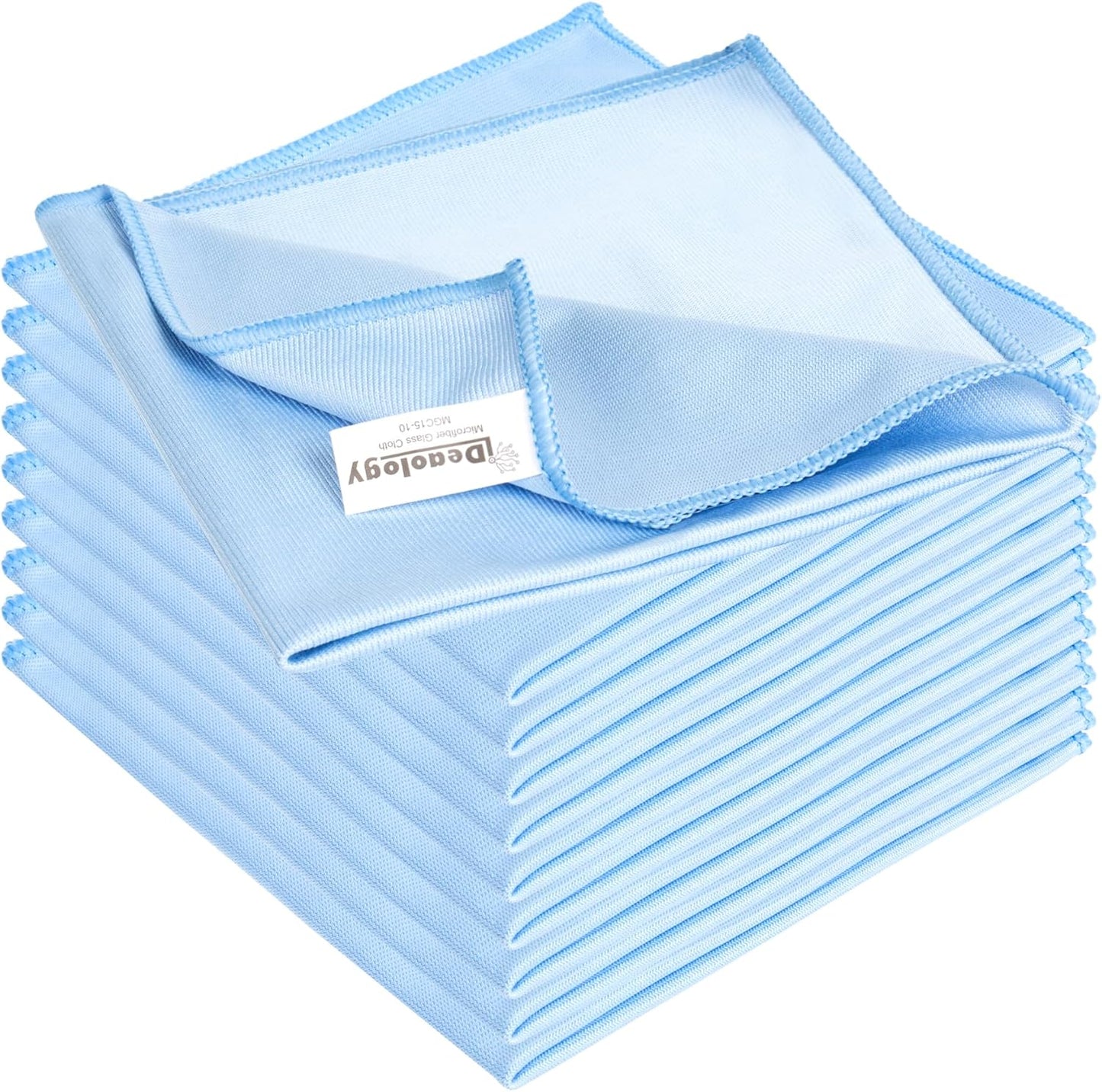 10 Pzas Paños Microfibra XL 16x16pulg Sin Rayas Limpia Vidrio