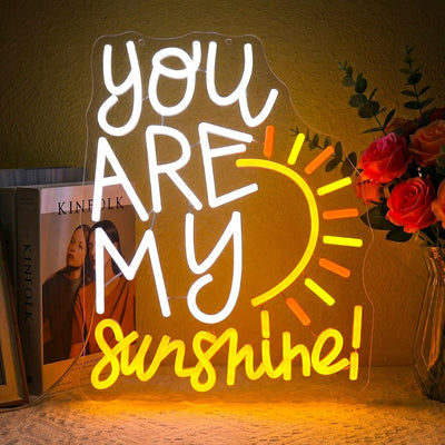 Letrero LED neon You Are My Sunshine para decorar dormitorio sala