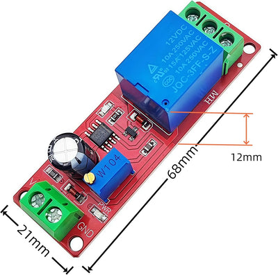 Relé temporizador NE555 0-10s mod DC12V comp Arduino
