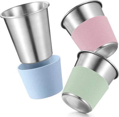 Vasos acero inox niños manga silicona 8oz apilables