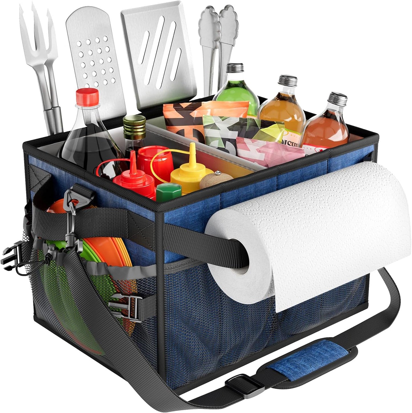 Organizador parrilla picnic soporte toallas plato