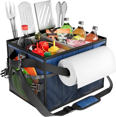 Organizador parrilla picnic soporte toallas plato