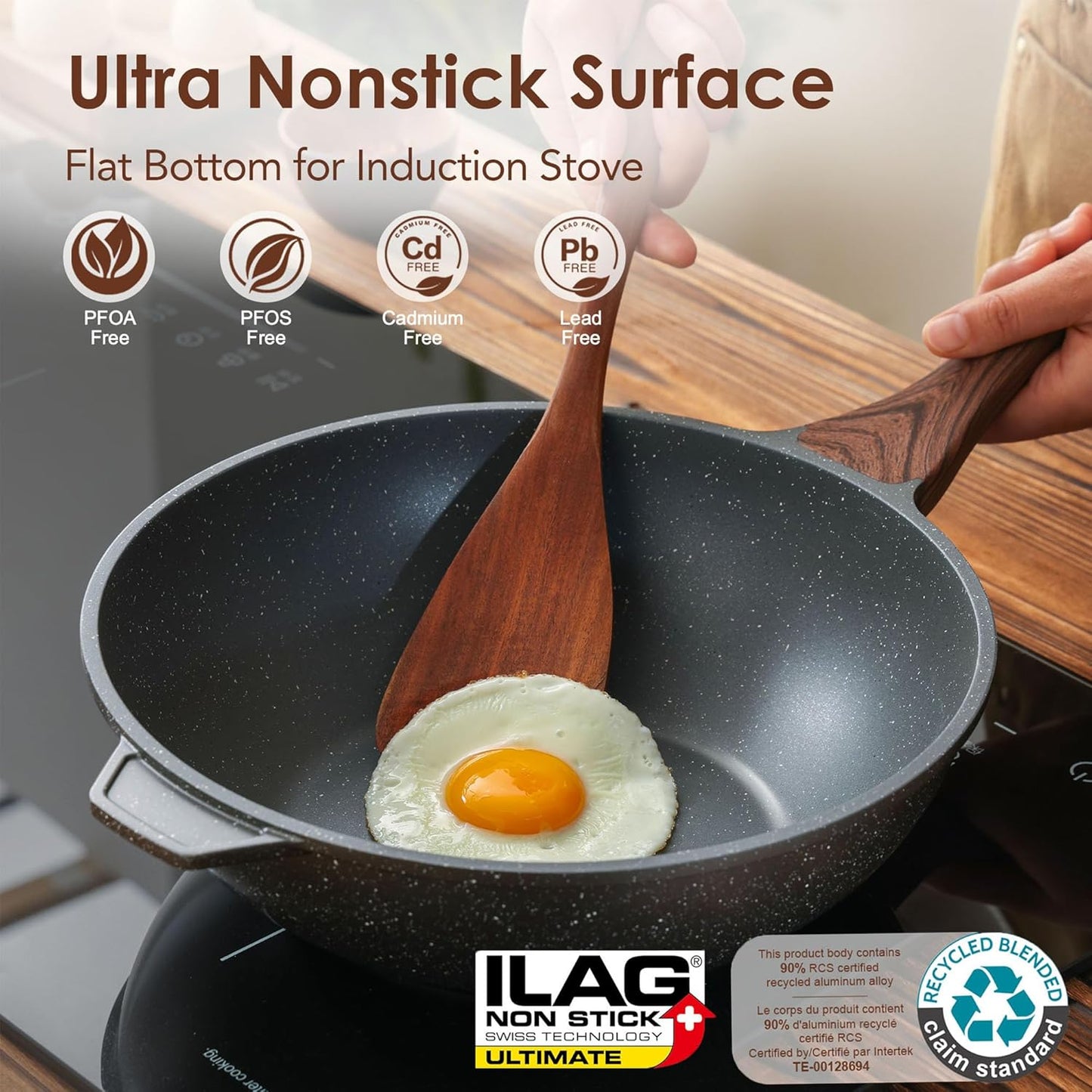 Sartén Antiadherente Inducción 12.5pulg 4.5qt Con Tapa