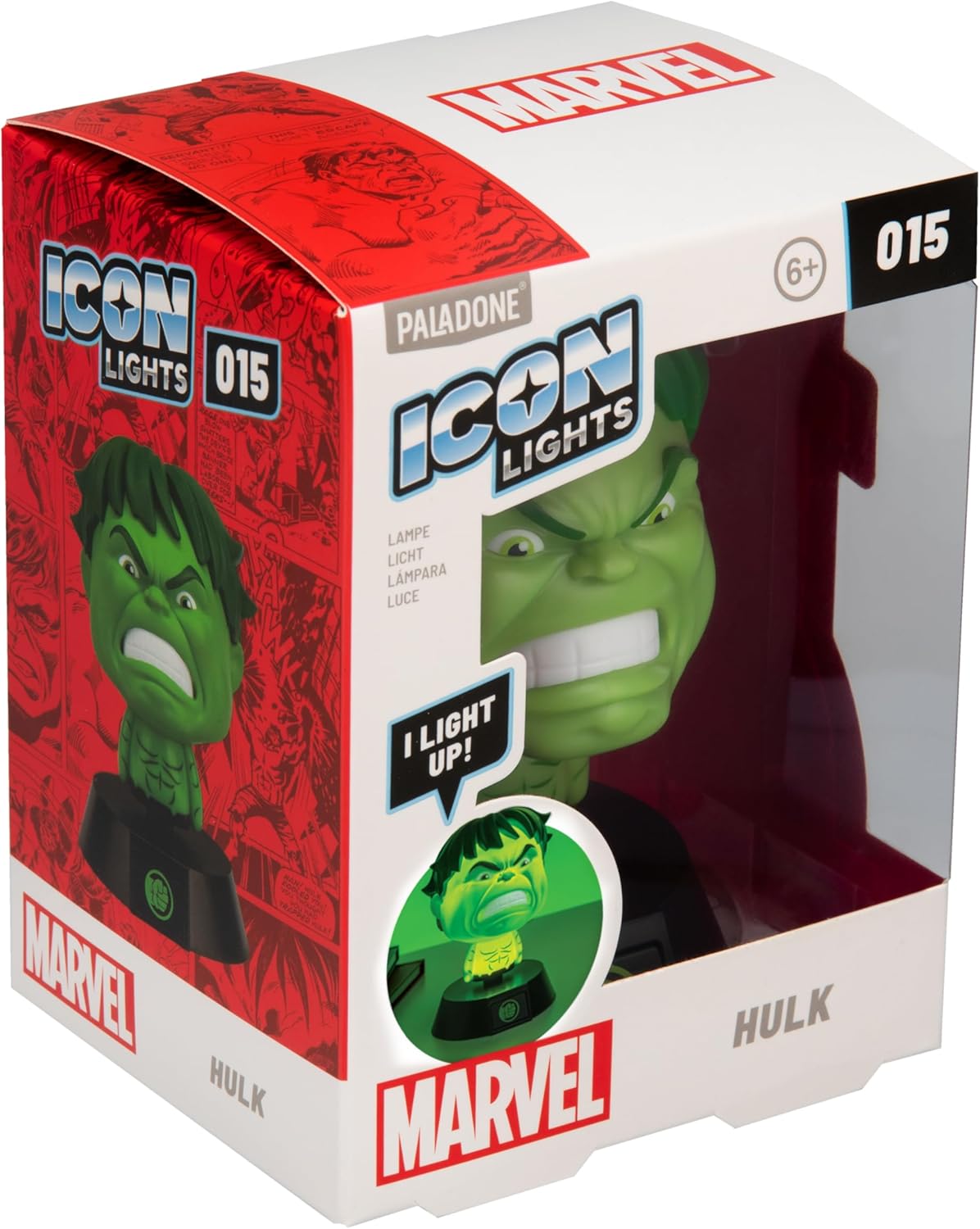 Lámpara Hulk 4.3pulg con pilas AAA licencia oficial