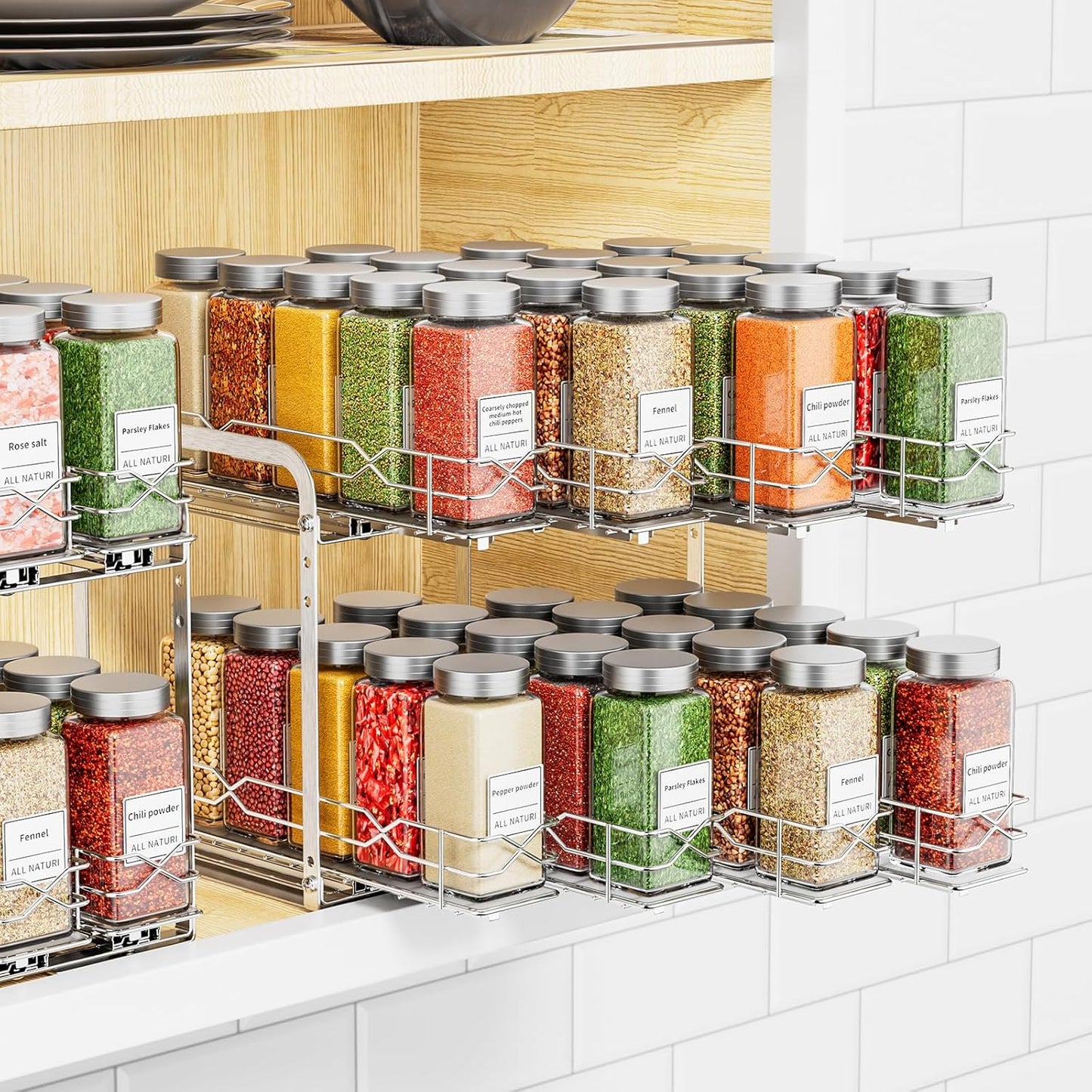 Organiz. especias para gaveta 2 niveles ajustable 4oz
