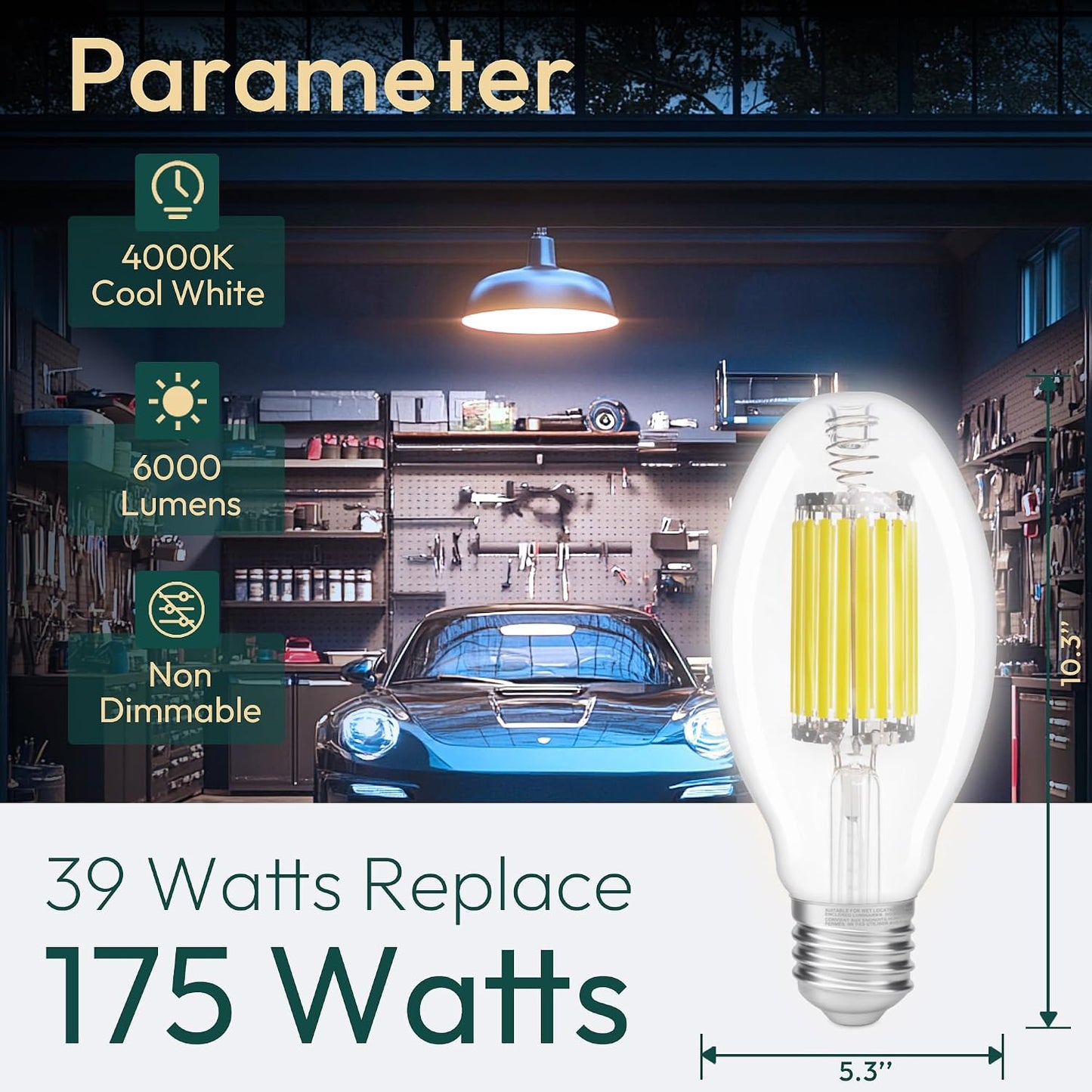 Pack 3 Bombillas LED ED28 6000lm Blanco Frío E39