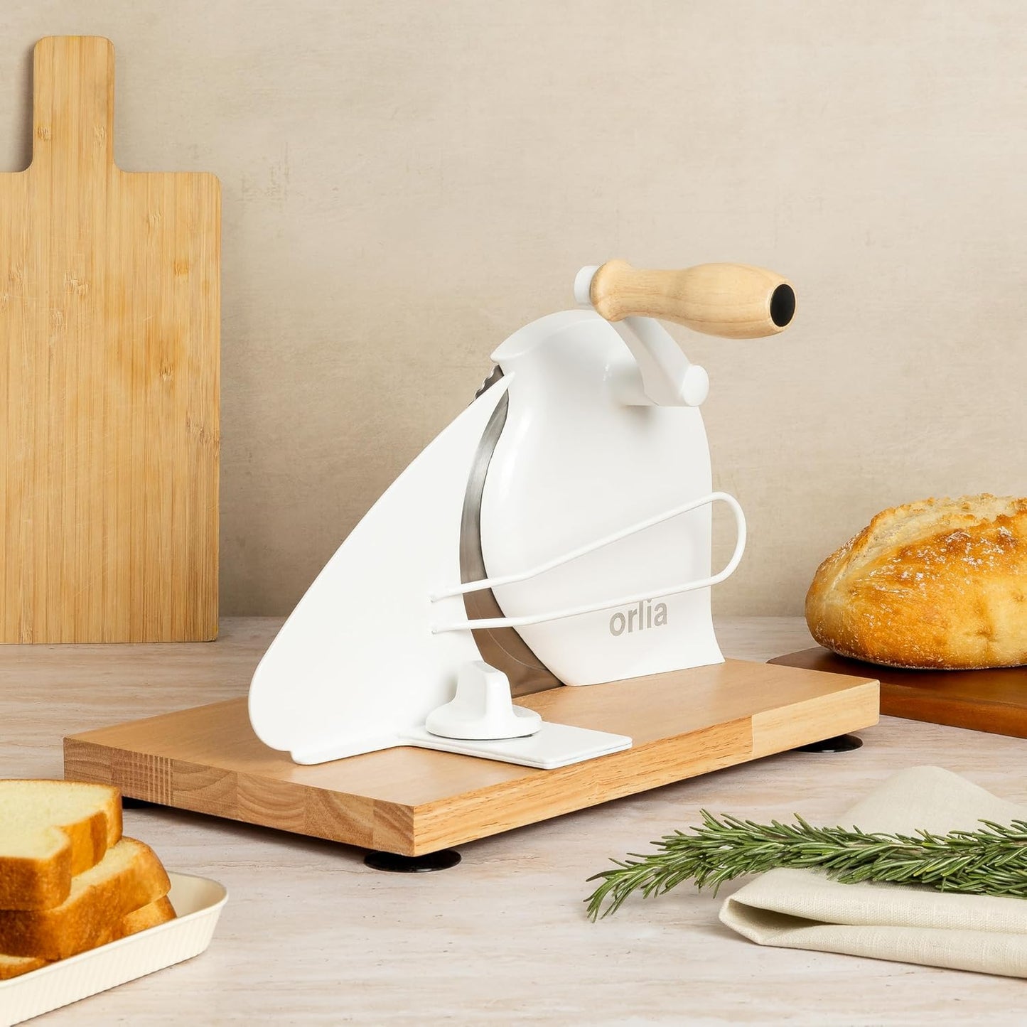 Cortador pan manual con manivela grosor ajustable