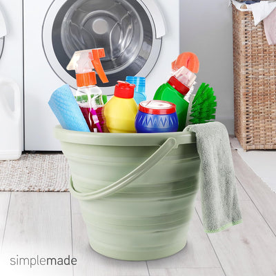 Juego limpieza cubo plegable 2 pzas botella spray cepillo esponja