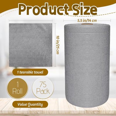 Rollo 75 Paños Microfibra Reutilizables Absorbentes
