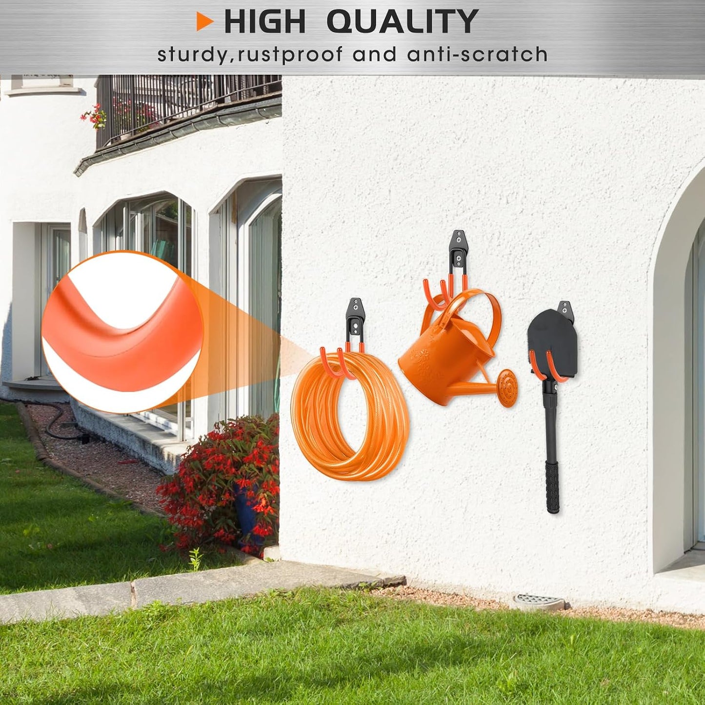 Colgador manguera metal pared set 2 resistente