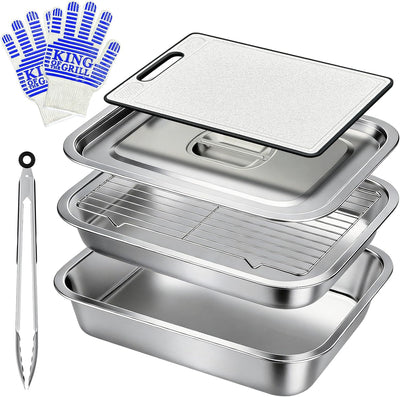 Sistema parrilla 7 pzas con contenedor acero inox y guantes