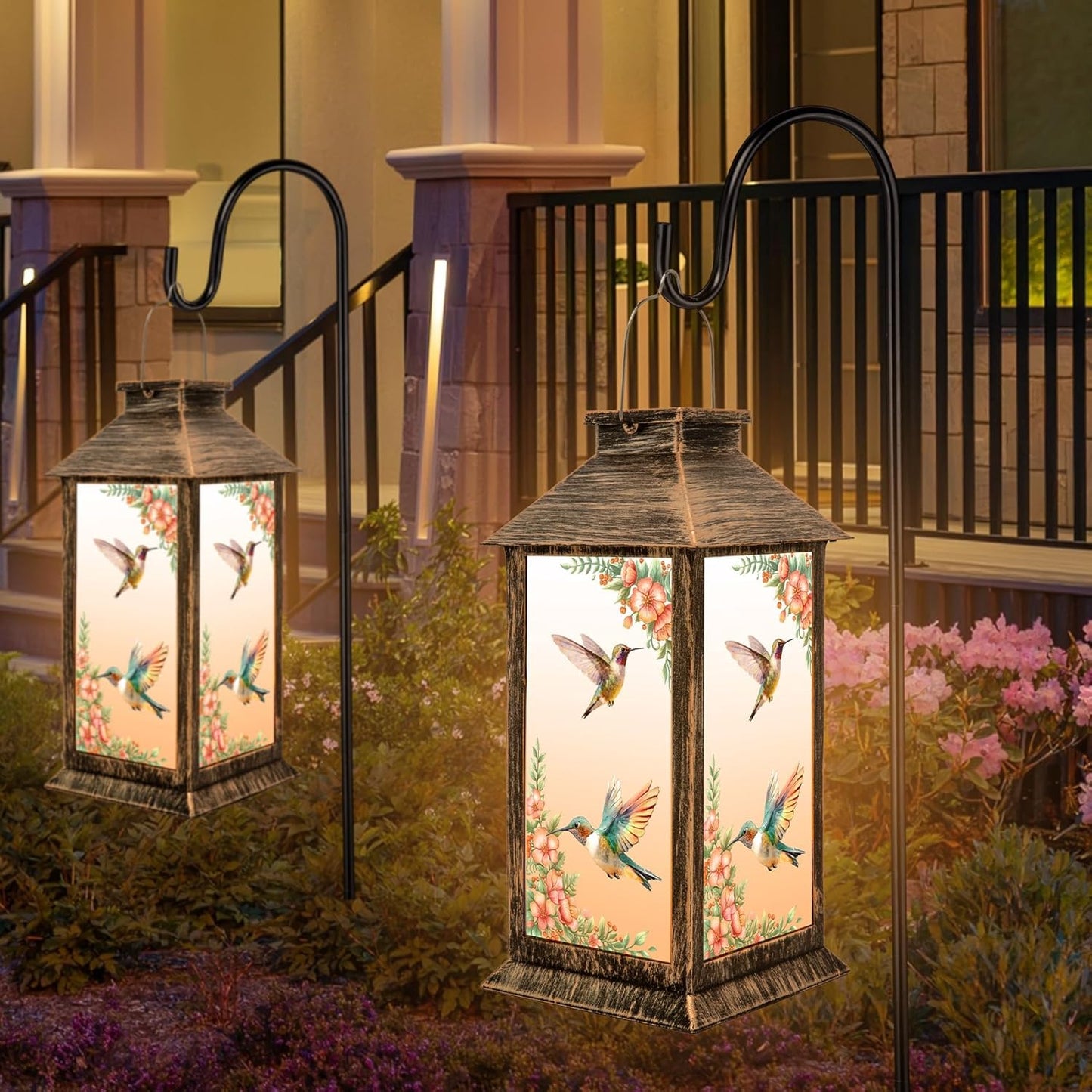 Lanternas solares colgantes para jardín decorativas