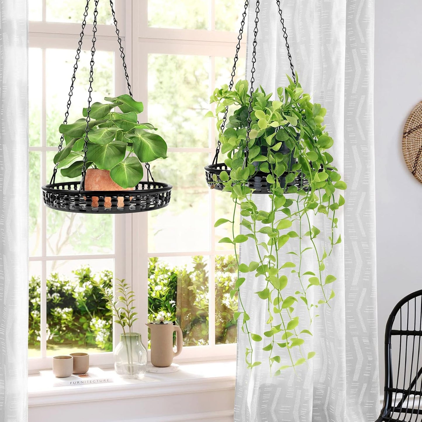 2 Pzas Colgador Plantas Interior Exterior Soporte Decorativo