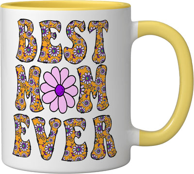 Taza cerámica Groovy Daisies para la mejor mamá del mundo