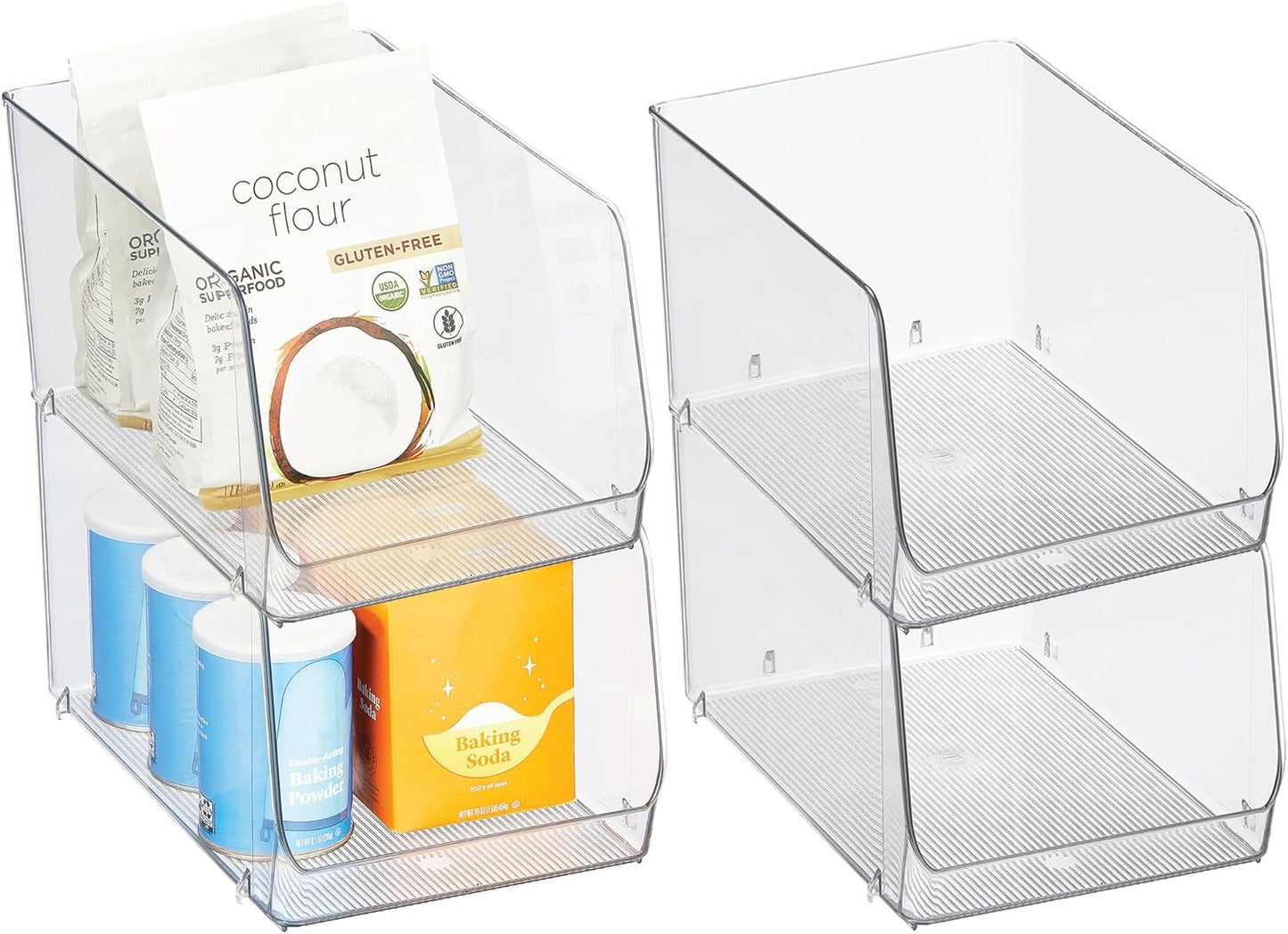 Cubo Almacenamiento Plástico Transparente Apilable Set 4