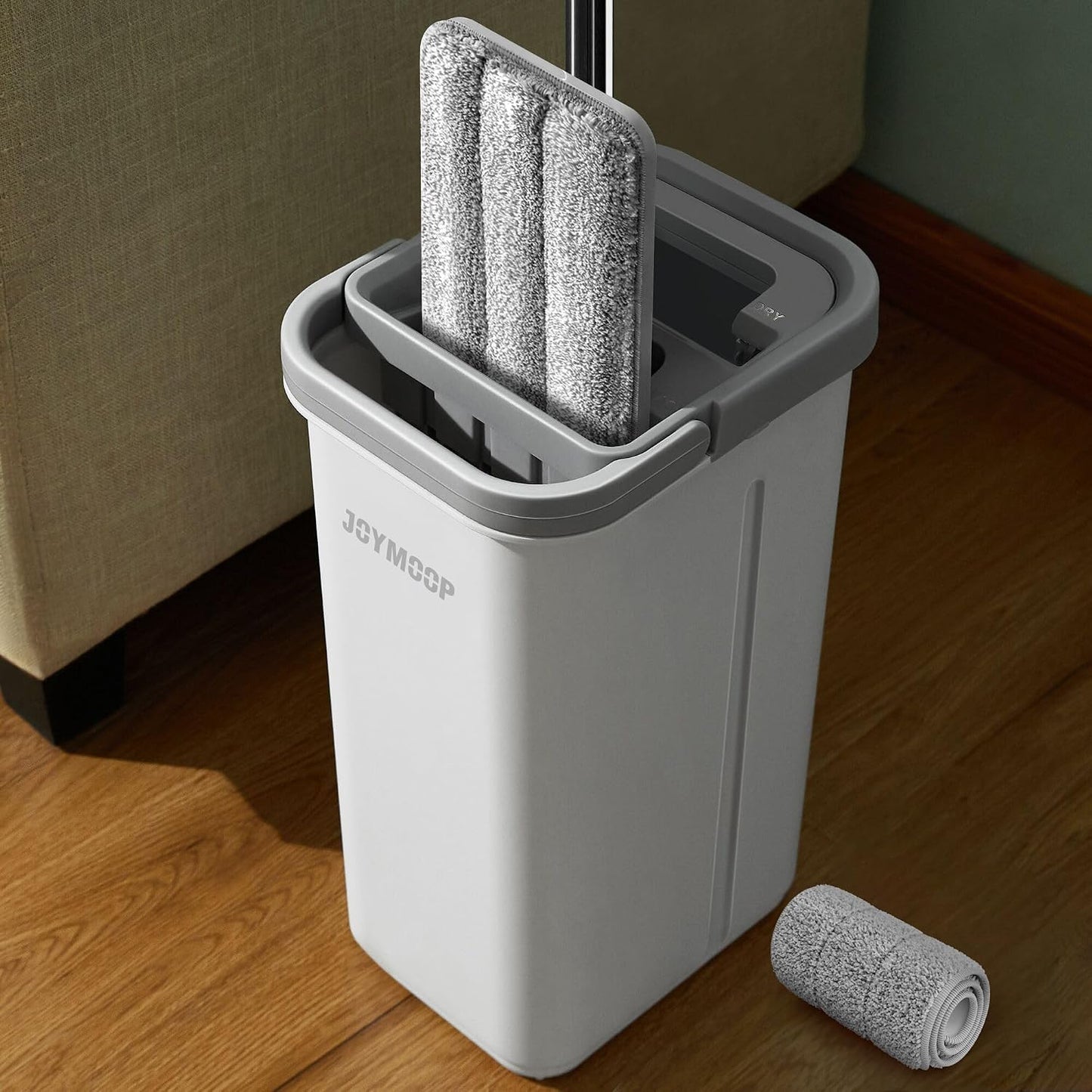 Trapeador plano cubo microfibra 50pulg suelos paredes