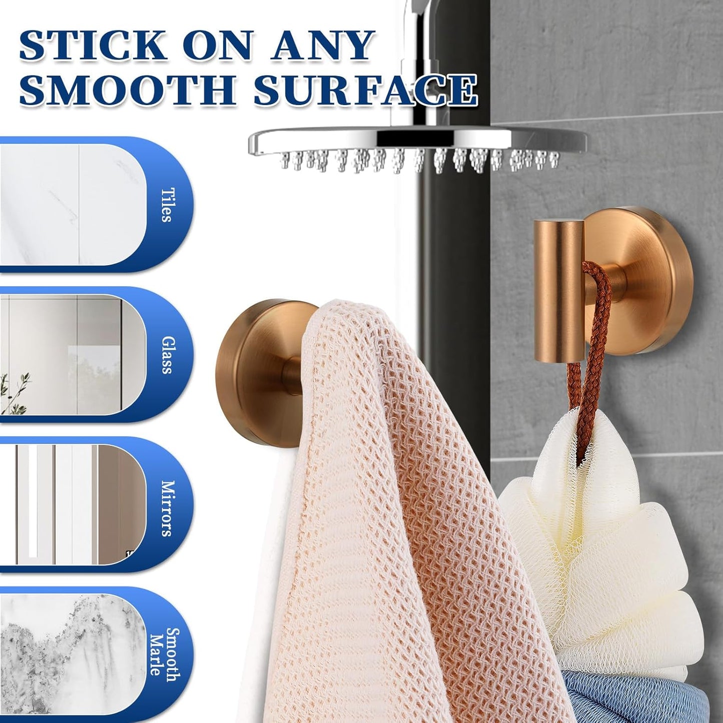 Ganchos ventosa reutilizables baño ducha vidrio espejo