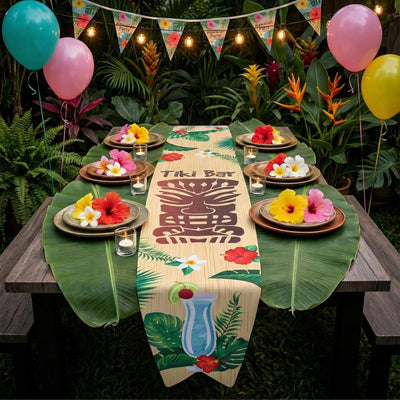 Camino mesa hawaiano Luau forma tabla surf decoración