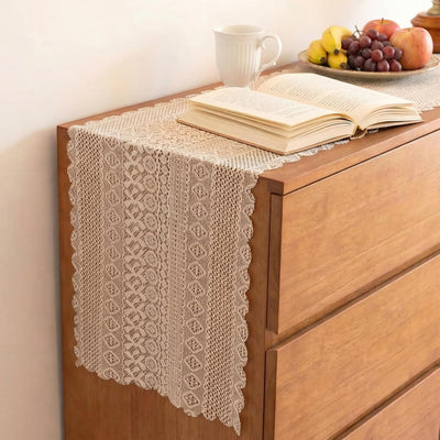 Cubierta corredor 13x70.8pulg encaje bohemio beige