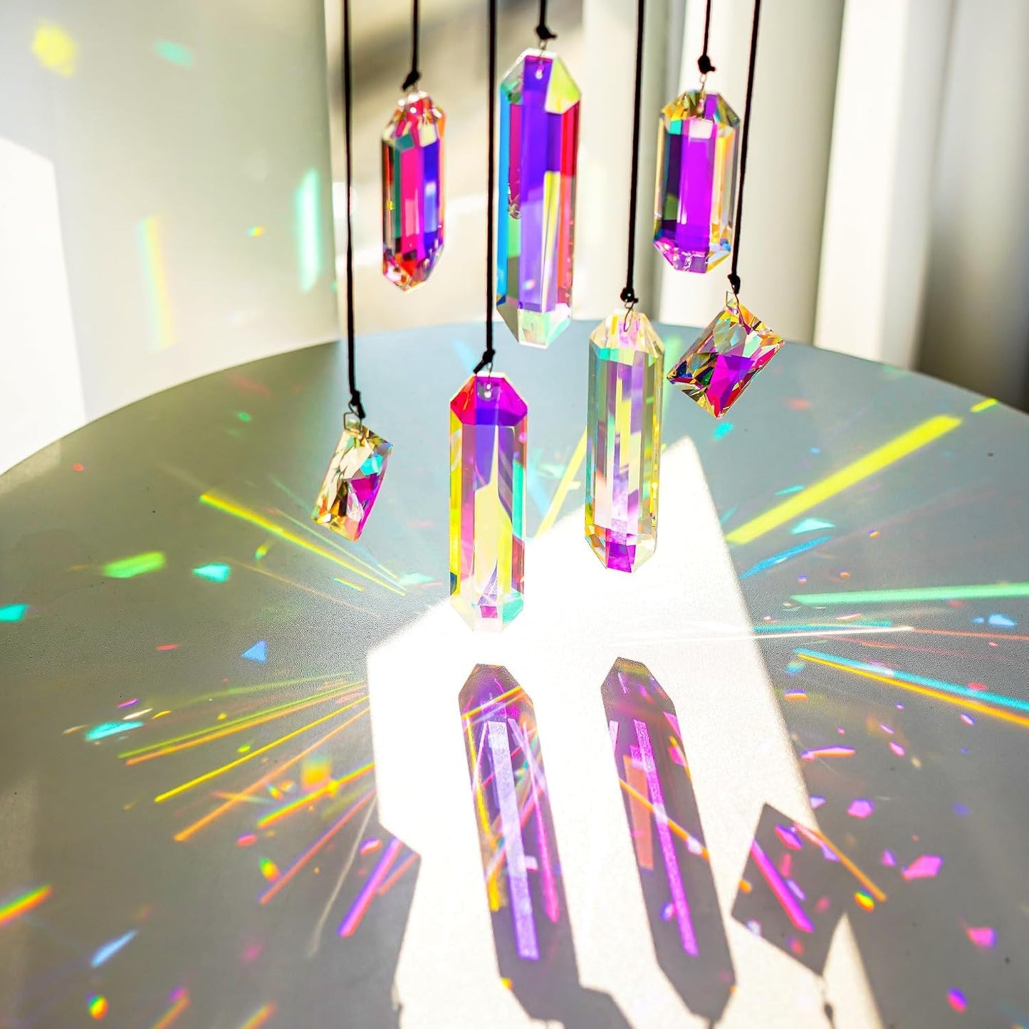 7 Prismas Cristal AB para Colgar Ventana Decoración