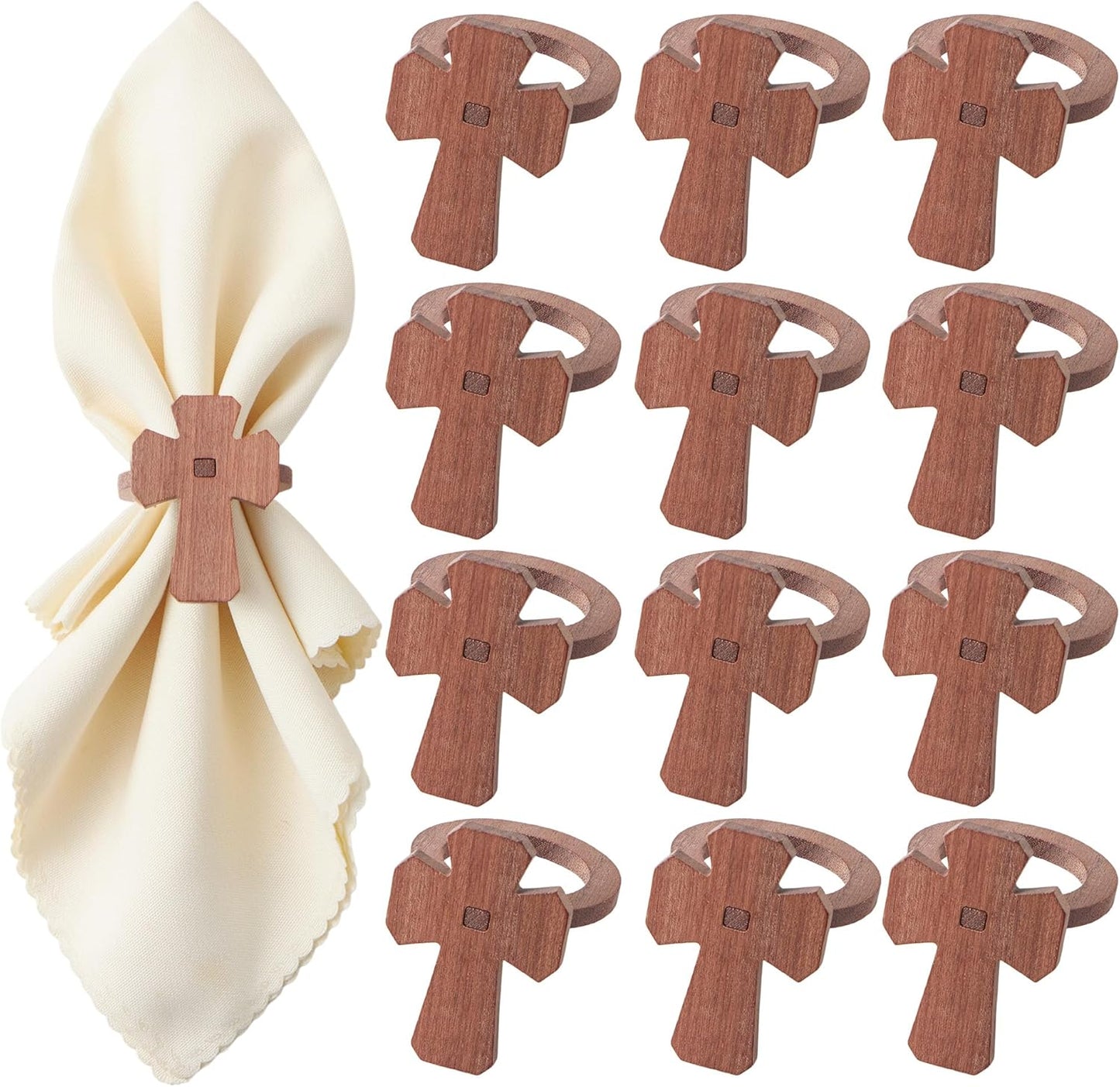 Set 12 servilleteros de madera Pascua primavera decoración mesa