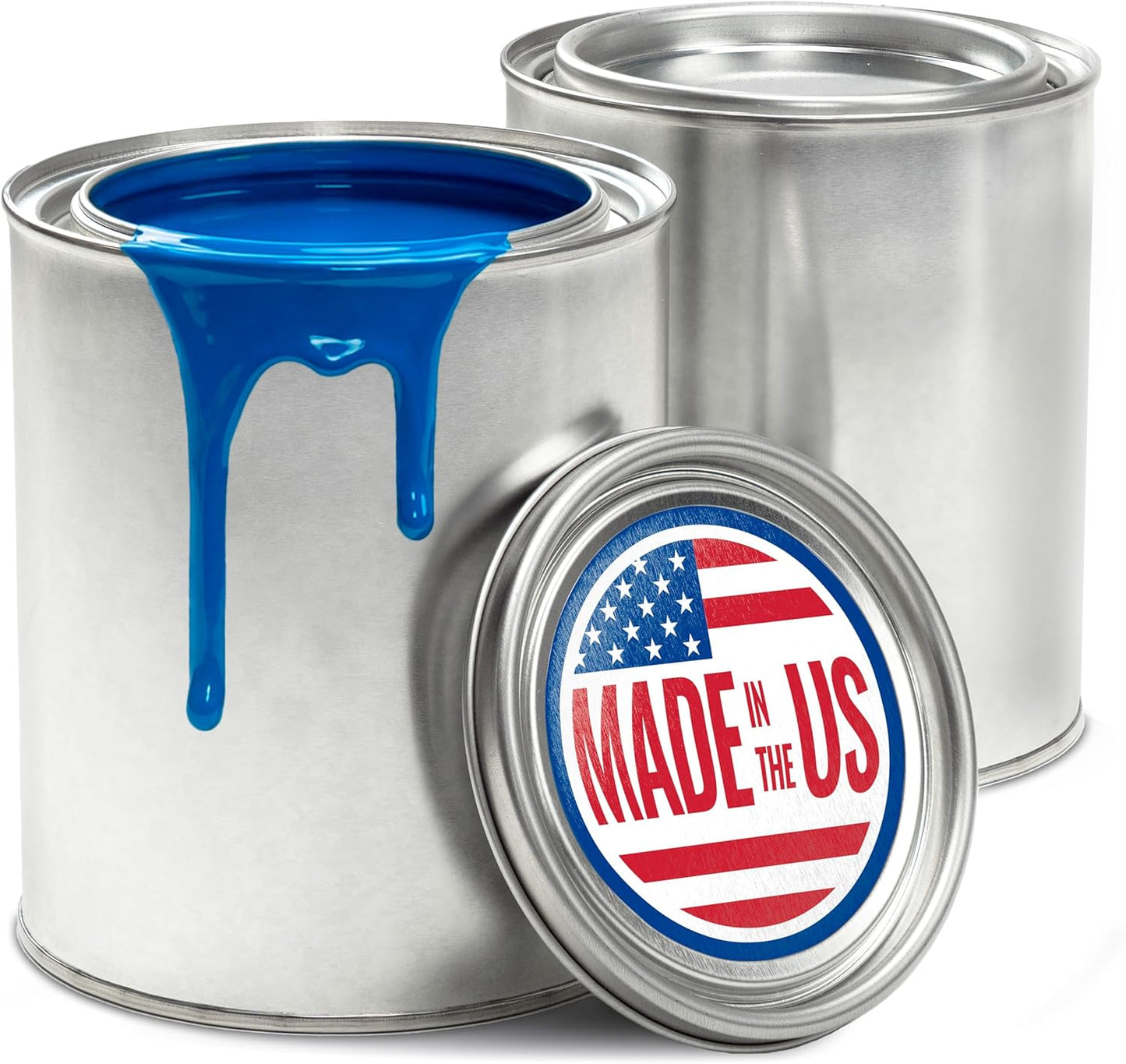 Latas pintura metal vacía 1qt tapa set 2 almacenamiento