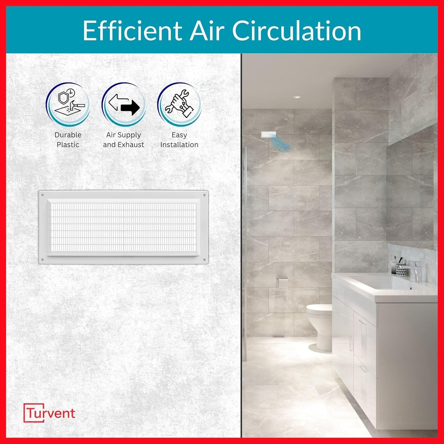 Cubierta ventilación aire 10x3pulg rejilla plástica blanco