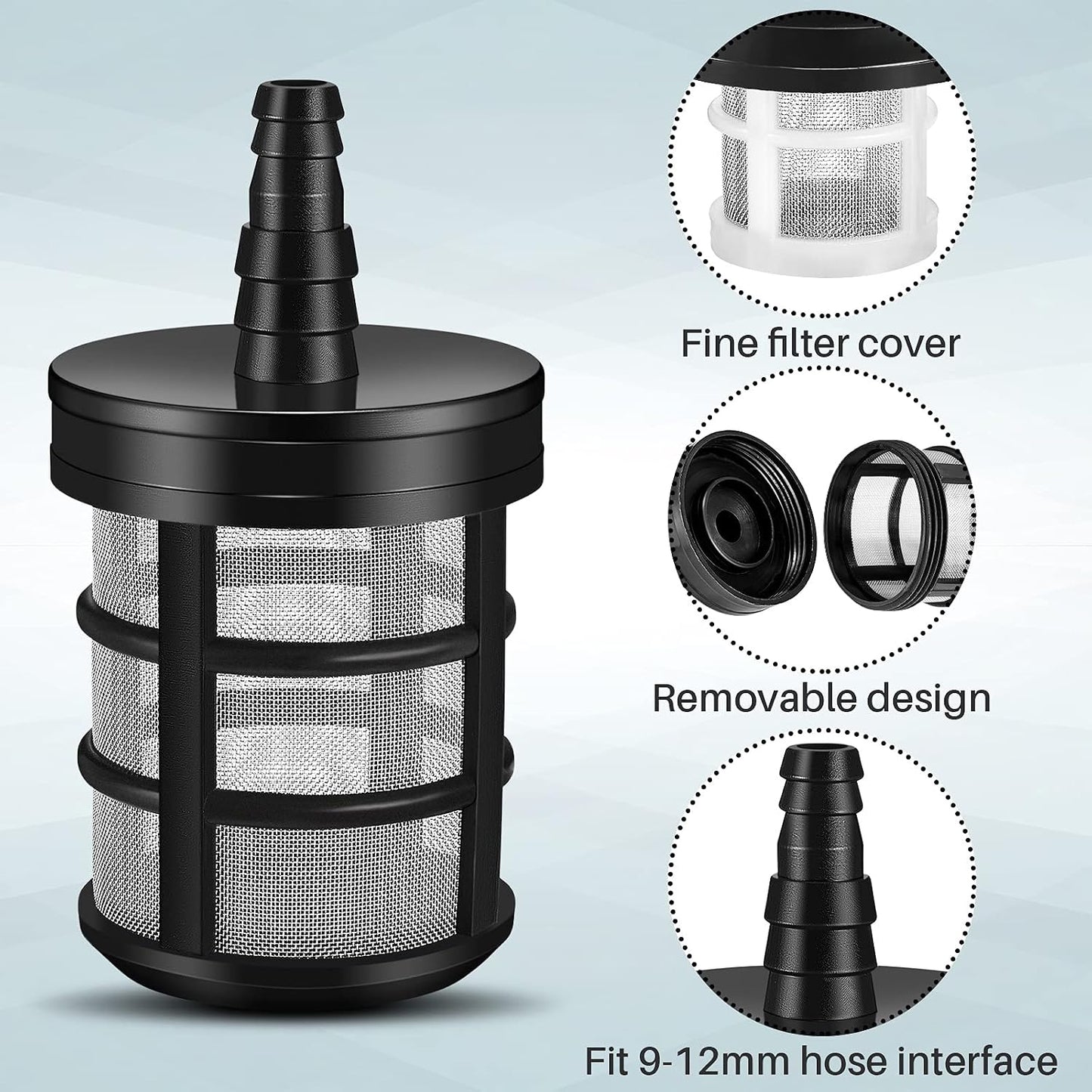 4 Filtros manguera agua acero inox malla 50