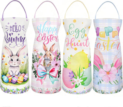 Delantal de Pascua para mujer 23 x 30 pulgadas diseño conejo y huevos de búfalo ajustable