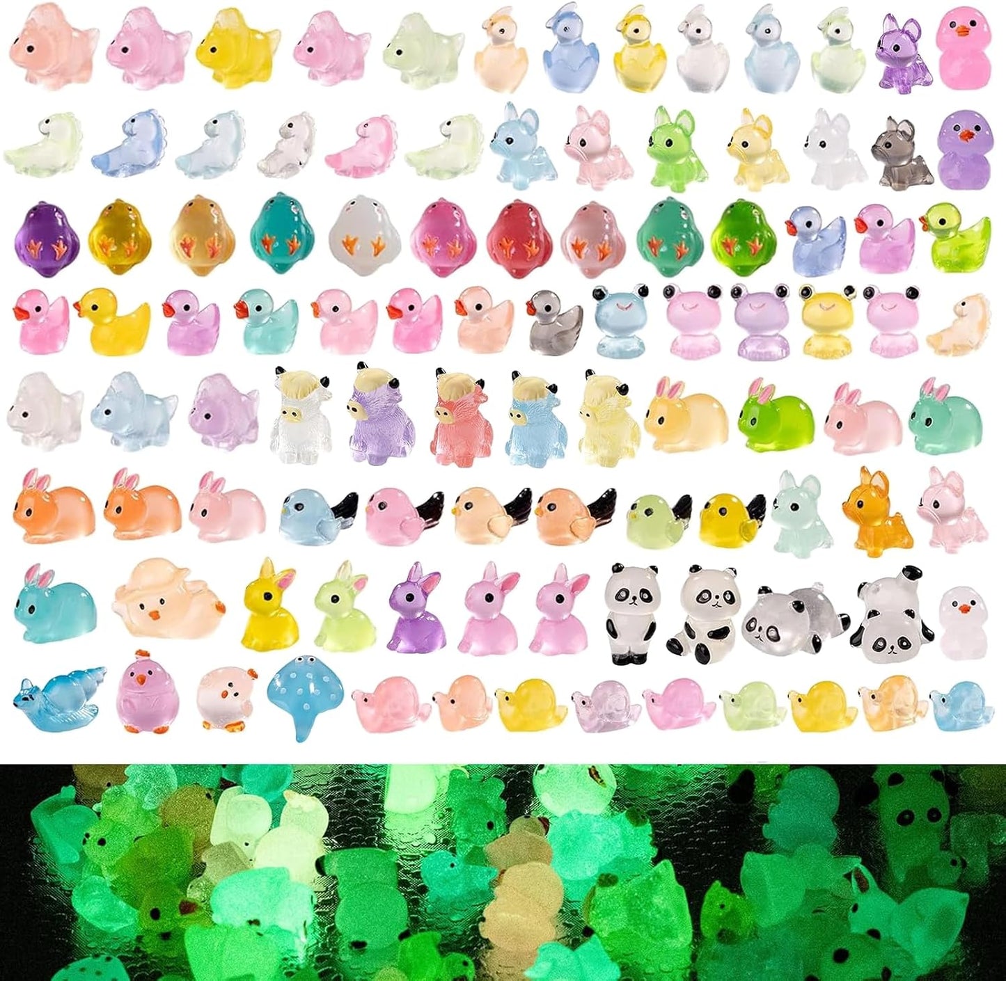 Figuras animales brillantes para muñecas y jardín