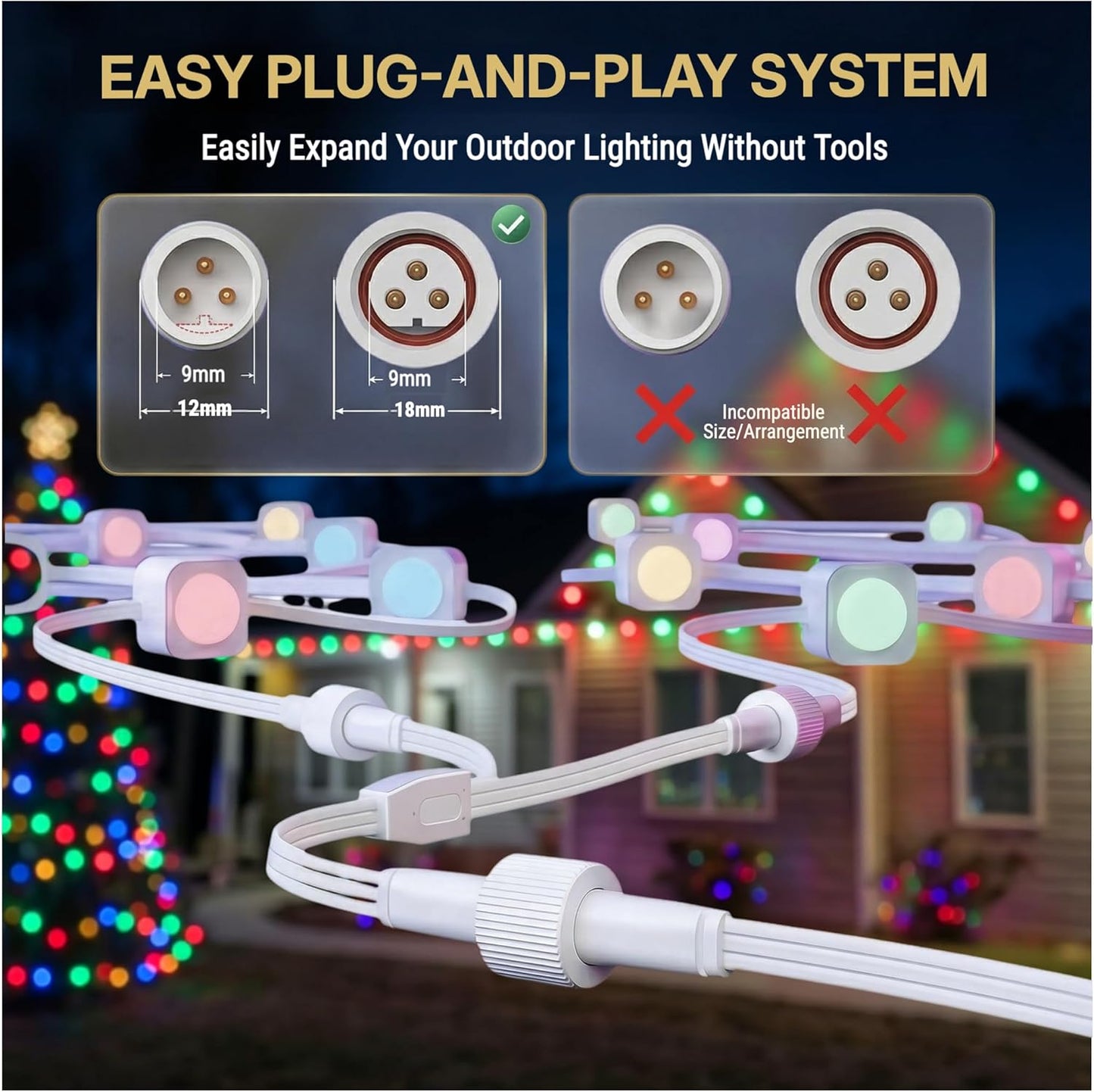 Y-Splitter para Luces Govee H705 H706 H805 22AWG